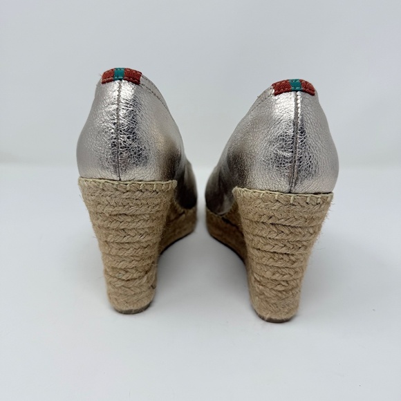 New Penelope Chilvers Scoop Leather Espadrille In Champagne Sz 38 - Picture 9 of 13